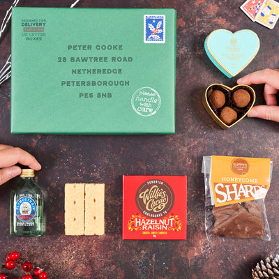 Luxury Christmas Letter Box Hamper with Gin & Milk Chocolate truffles