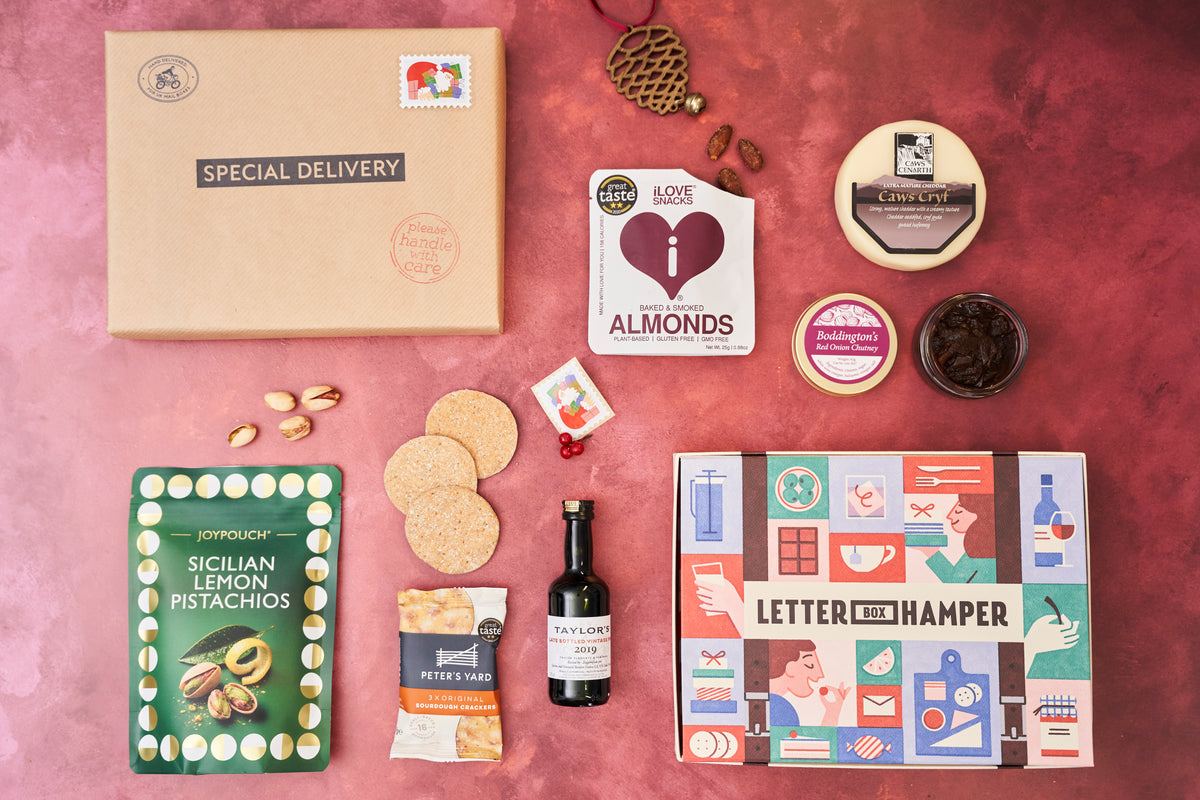Festive cheese, port and nuts Letter Box Hamper